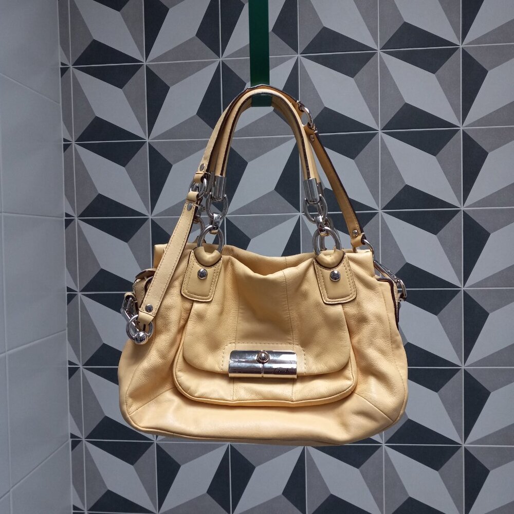 Coach Purse Yellow and Silver - Picture 2 of 15